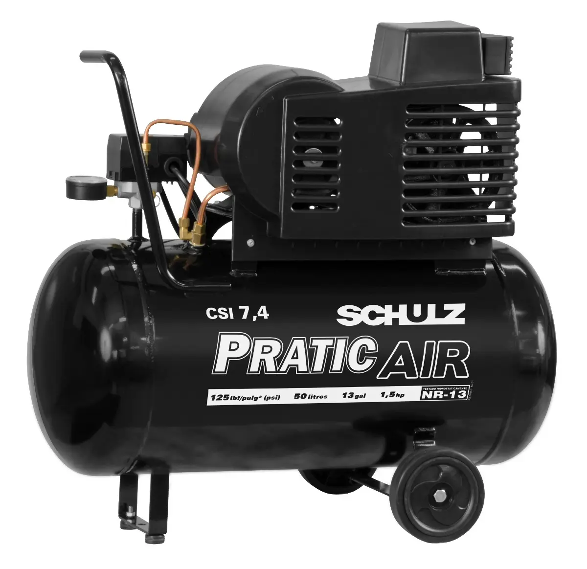COMPRESSOR DE AR PRATIC AIR CSI 7,4 / 50 COM RODAS