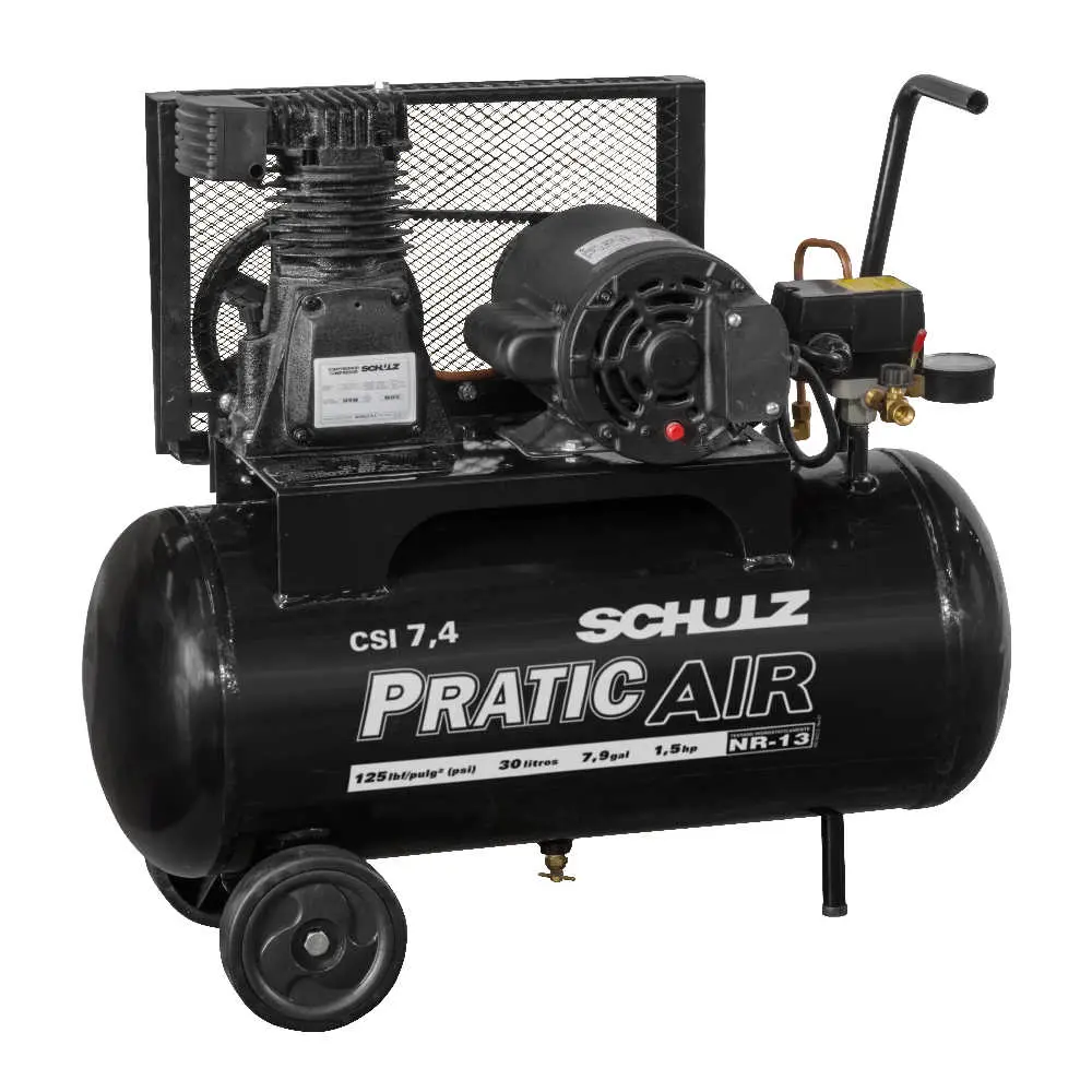 COMPRESSOR DE AR PRATIC AIR CSI 7,4 / 30 COM RODAS