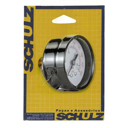 MANÔMETRO HORIZONTAL PARA COMPRESSOR SCHULZ 1/4