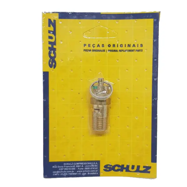 VÁLVULA SEGURANÇA EM LATÃO 1/4 POL, ASME, AJUSTADA P/ PRESSÃO 135 PSIG - SCHULZ - 022.0...
